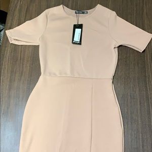Nude mini dress